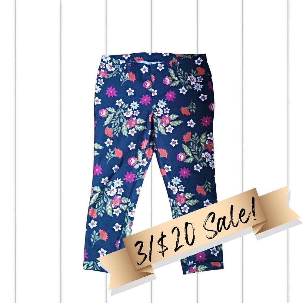 12-14 Women's Floral Capri Jeggings